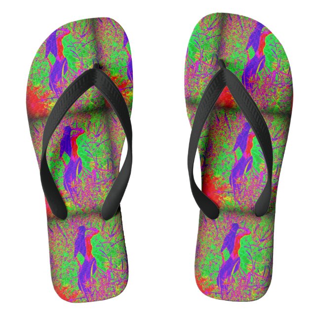 blue-haired  hippie groovy mermaid jandals (Footbed)