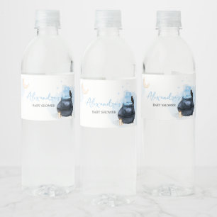 Blue Halloween A Baby is Brewing Baby Shower  Water Bottle Label