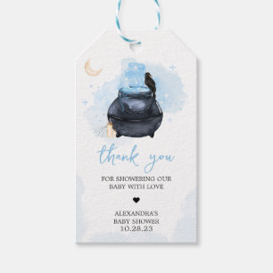 Blue Halloween A Baby is Brewing Favour Tags
