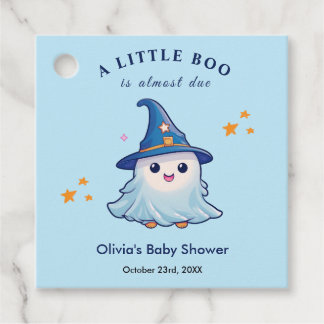 Blue Halloween A Little Boo Baby Shower Favour Tags