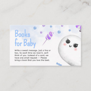 Blue Halloween Boy Baby Shower Books for Baby Enclosure Card