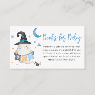Blue Halloween Ghost Little Boo Books for Baby Enclosure Card