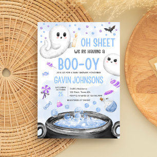 Blue Halloween It's a Boy Baby Shower Invitation