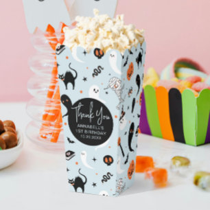 Blue Halloween Kids Birthday Party Popcorn  Favour Box