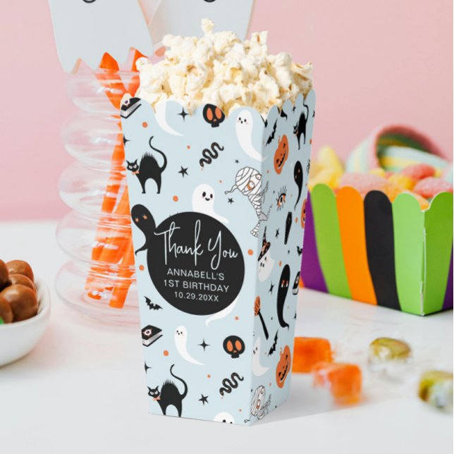 Blue Halloween Kids Birthday Party Popcorn  Favour Box (Creator Uploaded)