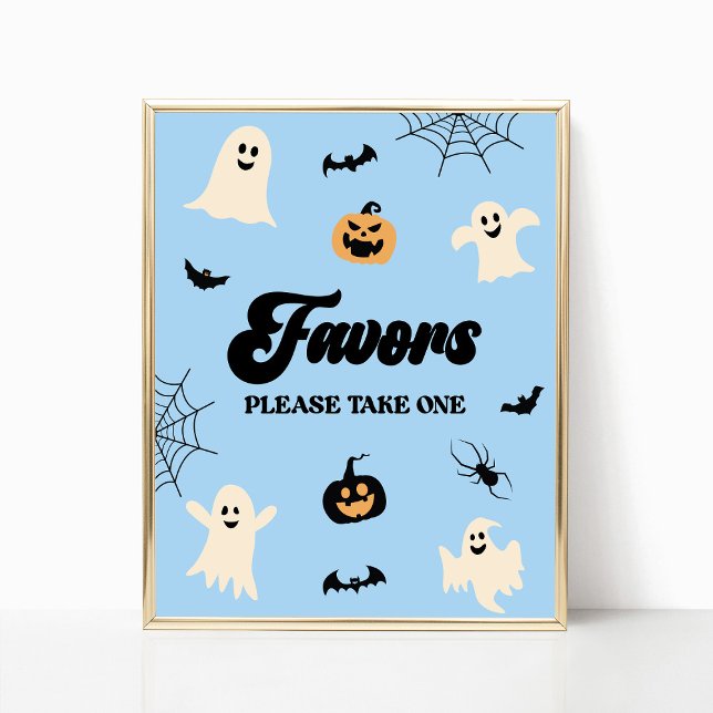 Blue Halloween Spooky Party Favours Sign (Creator Uploaded)