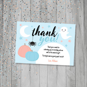Blue Halloween Thank You Card