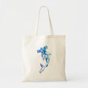 Blue Hammerhead Shark Tote Bag