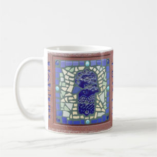 Blue Hamsa Mosaic Yellow and Green Coffee Mug