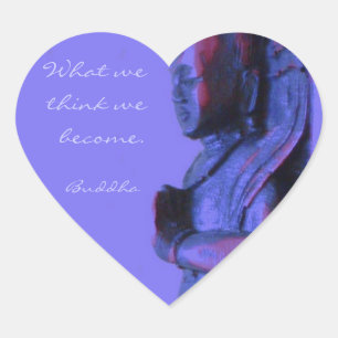 Blue Hand Carved Buddha Heart Sticker