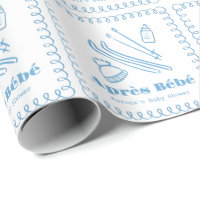 Blue Hand-Drawn Après Bébé Boy Baby Shower