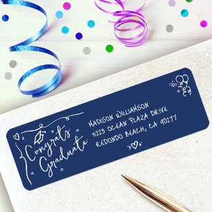 Blue Hand Drawn Doodle Style Graduation Address