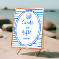 Blue Hand Drawn Frame Coastal Cards Gifts