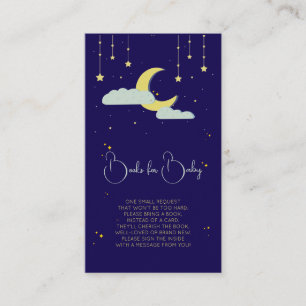 Blue Hand Drawn Stars & Moon Books For Baby Enclosure Card