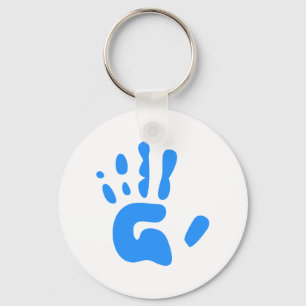 Blue Hand Print Key Ring