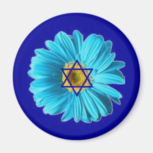 Blue Hanukkah Daisy Magnet
