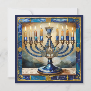 Blue Hanukkah Menorah