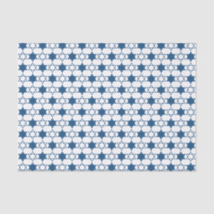 Blue Hanukkah Stars Of David Holiday Gift Wrap Tissue Paper
