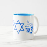 Blue Hanukkah Themes Menorah 4Hannah Two-Tone Coffee Mug<br><div class="desc">You will love our Hanukkah themed mug!</div>