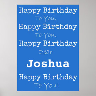 Blue Happy Birthday Poster