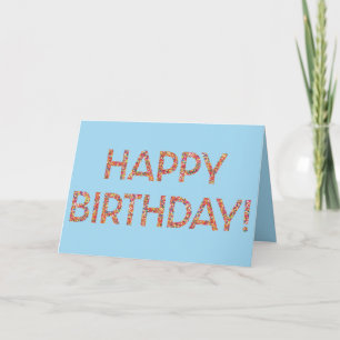 Blue Happy Birthday Rainbow Sprinkles Card