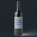 Blue Happy Challah Days Funny Hanukkah Holiday Wine Label<br><div class="desc">© Gorjo Designs. Made for you via the Zazzle platform.

// Need help customising your design? Got other ideas? Feel free to contact me (Zoe) directly via the contact button below.</div>
