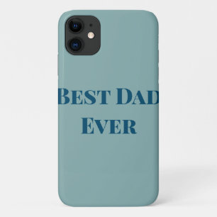 Blue happy father's day best Dad ever add text nam Case-Mate iPhone Case
