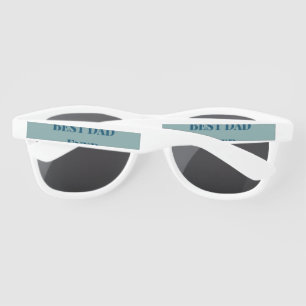 Blue happy father's day best Dad ever add text nam Sunglasses