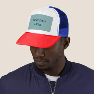 Blue happy father's day best Dad ever add text nam Trucker Hat