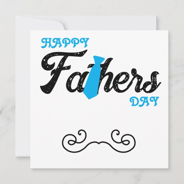 Blue Happy Father's Day Greeting Card (Front)
