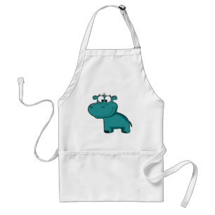 Blue Happy Hippo Standard Apron