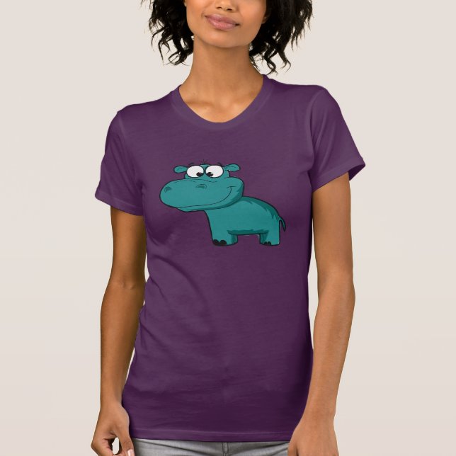 Blue Happy Hippo T-Shirt (Front)