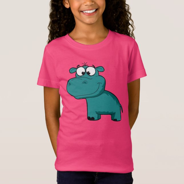 Blue Happy Hippo T-Shirt (Front)