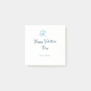 Blue happy Valentine's day love name flower rustic Post-it Notes