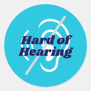 Blue Hard of Hearing Support Classic Round Sticker