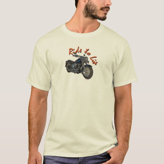 Blue Harley Motorcycle T-Shirt (Front)