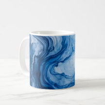 Blue Harmonious Flow Blue White Abstract