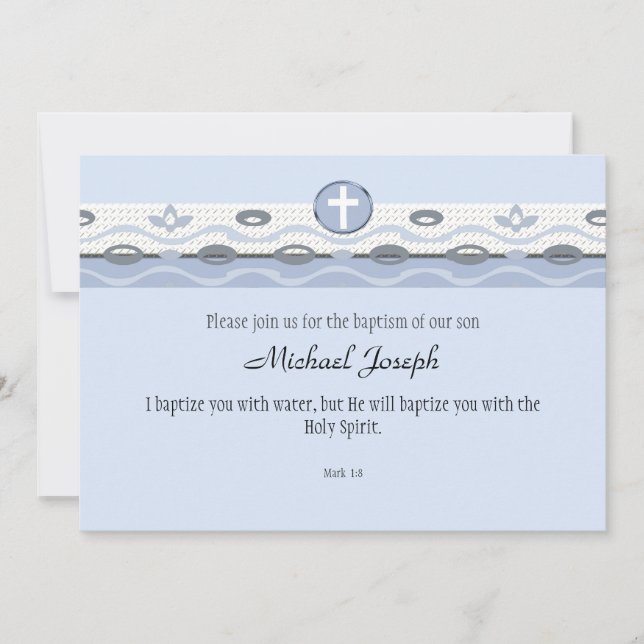 Blue Harmony Rectangular Invitation (Front)