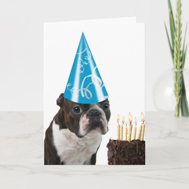 Blue Hat  Birthday Card (Front)