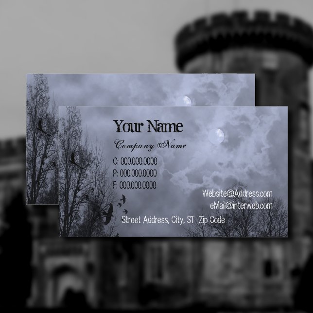 Blue Haunted Sky Custom Business Cards (Creator Uploaded)