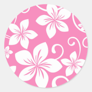 BLUE HAWAII (BUBBLEGUM PINK) CLASSIC ROUND STICKER