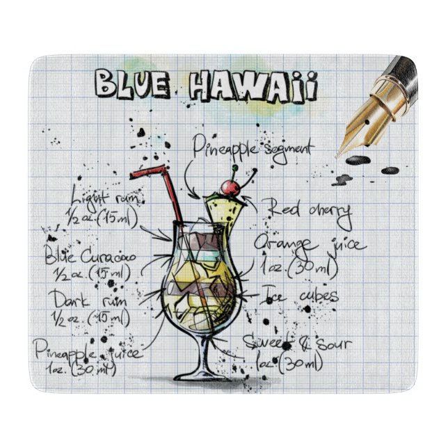 Blue Hawaii Cutting Board (Front)
