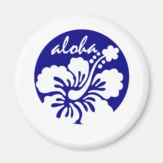 blue Hawaii flower Magnet (Front)