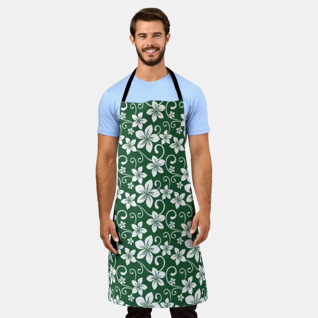 BLUE HAWAII (FOREST GREEN) APRON (Worn)