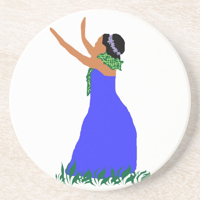 Blue Hawaii  Hula Dancer Coaster (Front)