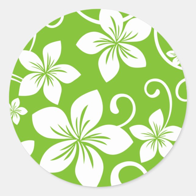BLUE HAWAII (LIME) CLASSIC ROUND STICKER (Front)
