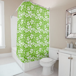 BLUE HAWAII (LIME) SHOWER CURTAIN