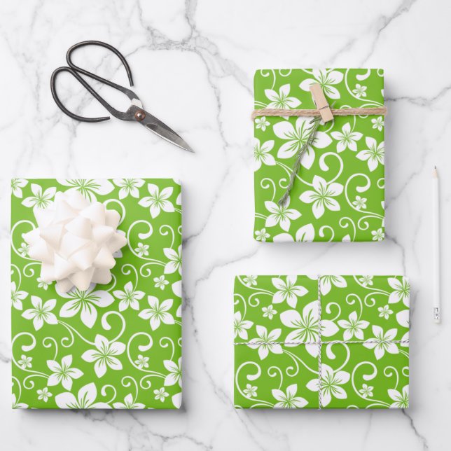BLUE HAWAII (LIME) WRAPPING PAPER SHEET (Front)