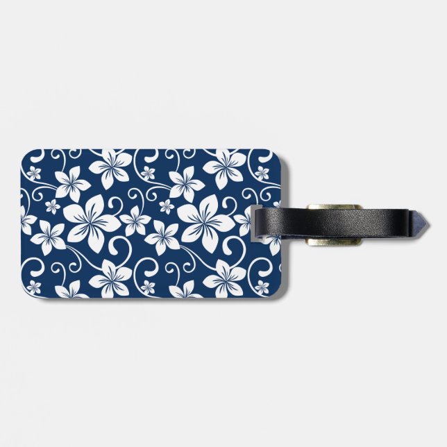BLUE HAWAII (NAVY BLUE) LUGGAGE TAG (Back Horizontal)