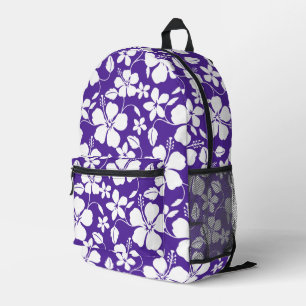 BLUE HAWAII PATTERN IN PURPLE 2 PRINTED BACKPACK